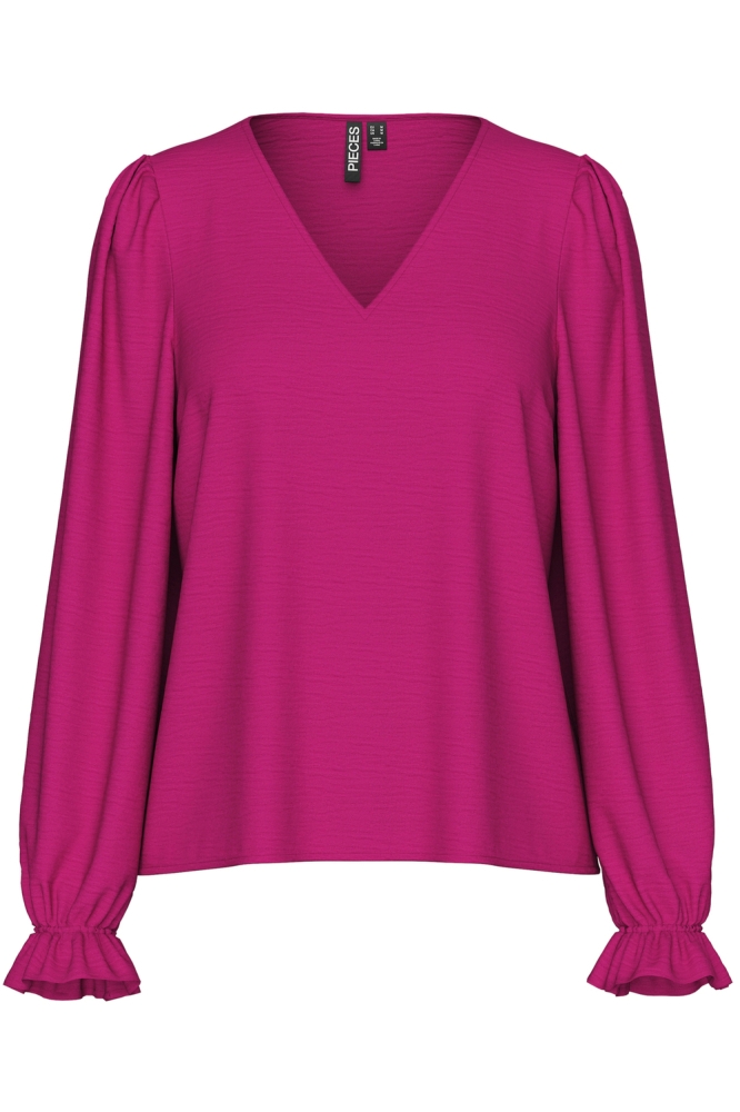 PCTIFFANY LS V-NECK TOP WVN NOOS BC 17150984 FESTIVAL FUSHIA
